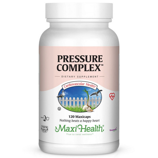 Maxi Health Pressure Complex 120 Capsules cardiovascular health supplement with CoQ10 garlic magnesium and potassium